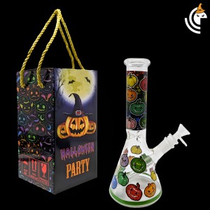 10" "Trick Or Treat Yourself" Halloween Theme Beaker Water Pipe - B [MB1434]